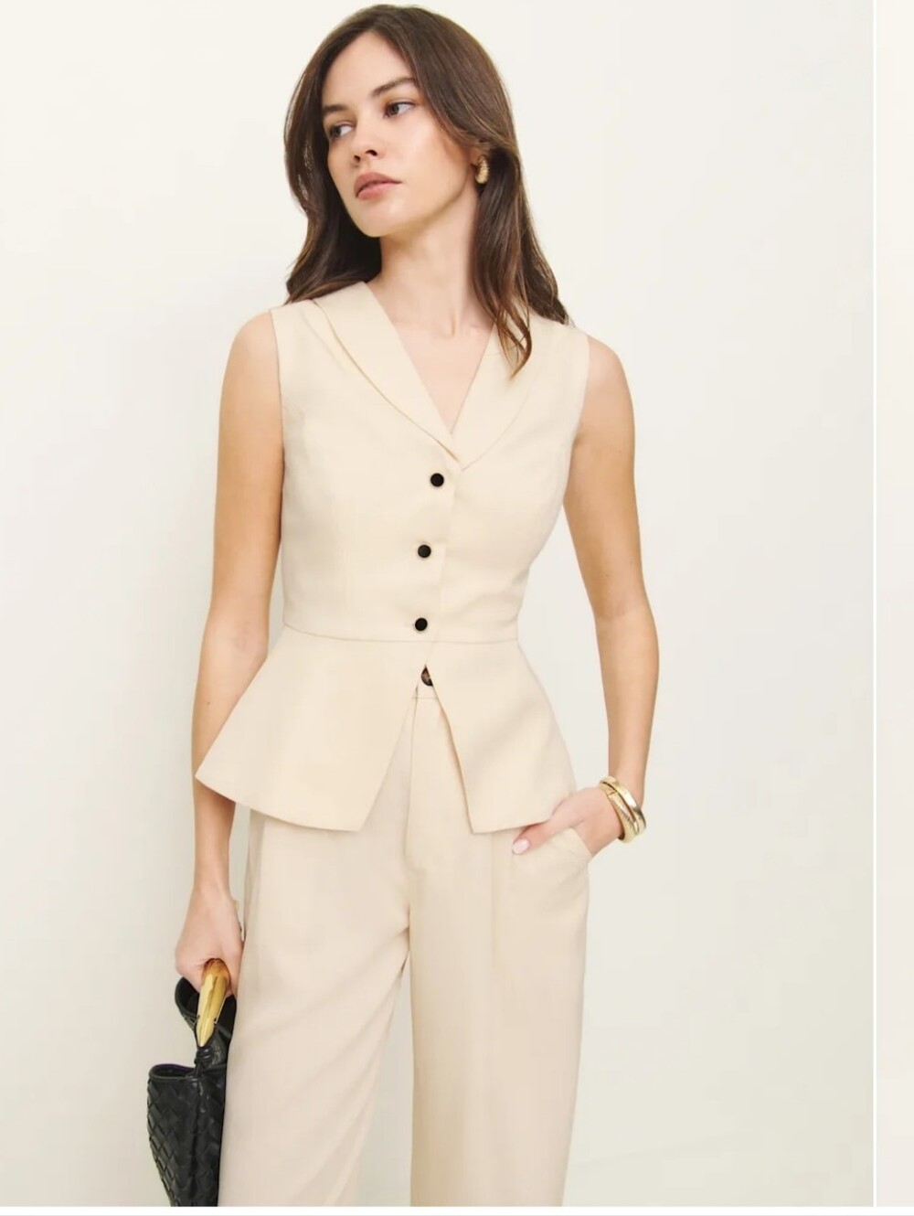 Reformation Oakley Vest In Oyster
